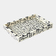 Surya GV Kris Kris Inlaid Tray-Black/Cream 2"H x 12"W x 18"D Decorative Tray
