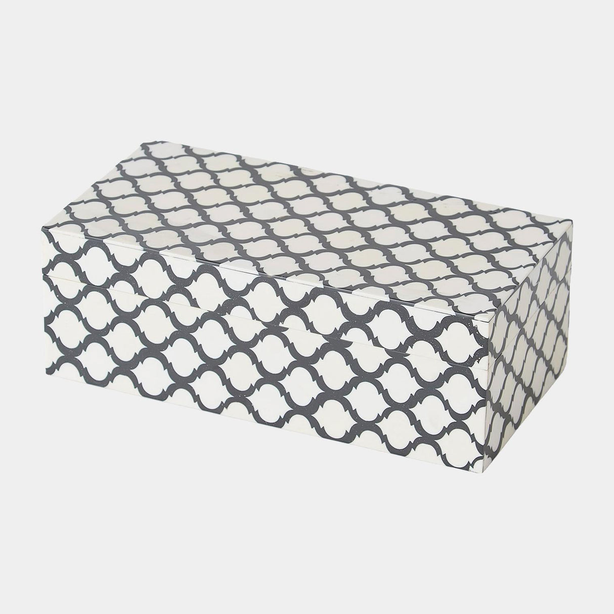 Surya GV Moroccan Moroccan Resin Box-Black/White-Med 4"H x 5"W x 10"D Box