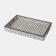 Surya GV Moroccan Moroccan Resin Rectangular Tray-Black/White 2"H x 12"W x 18"D Decorative Tray