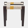 Surya GV Fiori Fiori Jute Stool-Black/Gray/White/Yellow 18"H x 18"W x 18"D Bench/Ottoman/Stool