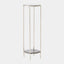 Surya GV Nicky Nicky Iron Pedestal Table-Nickel w/Black Marble 36"H x 12"W x 12"D Accent Table
