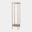 Surya GV Nicky Nicky Iron Pedestal Table-Brass-Black Marble 32"H x 11"W x 11"D Accent Table