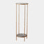 Surya GV Nicky Nicky Iron Pedestal Table-Brass-Black Marble 36"H x 12"W x 12"D Accent Table