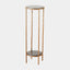 Surya GV Nicky Nicky Iron Pedestal Table-Brass-Black Marble 27"H x 9"W x 9"D Accent Table