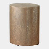 Surya GV Arwen Arwen Texture Drum Table-Antique Brass 19"H x 16"W x 13"D Accent Table