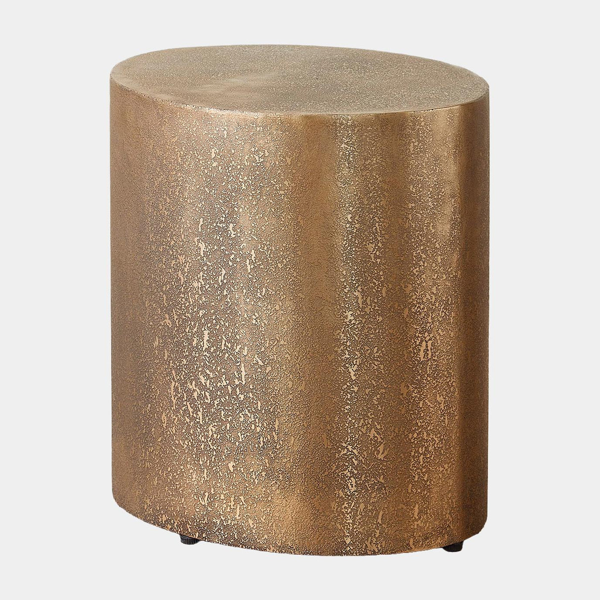Surya GV Arwen Arwen Texture Drum Table-Antique Brass 15"H x 14"W x 12"D Accent Table