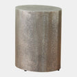 Surya GV Arwen Arwen Texture Drum Table-Antique Nickel 19"H x 16"W x 13"D Accent Table