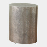 Surya GV Arwen Arwen Texture Drum Table-Antique Nickel 19"H x 16"W x 13"D Accent Table