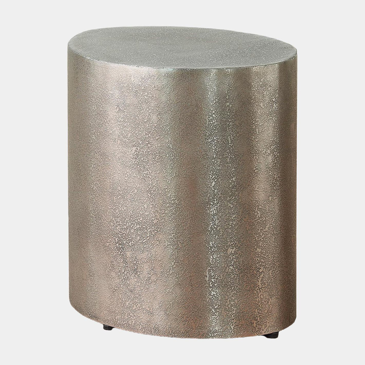 Surya GV Arwen Arwen Texture Drum Table-Antique Nickel 15"H x 14"W x 12"D Accent Table