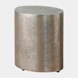 Surya GV Arwen Arwen Texture Drum Table-Antique Nickel 15"H x 14"W x 12"D Accent Table