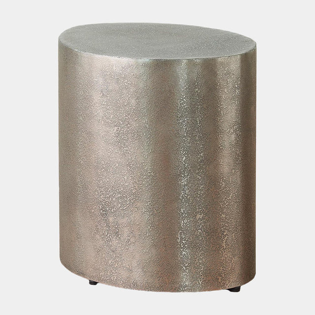 Surya GV Arwen Arwen Texture Drum Table-Antique Nickel 15"H x 14"W x 12"D Accent Table