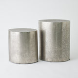 Surya GV Arwen Arwen Texture Drum Table-Antique Nickel 15"H x 14"W x 12"D Accent Table