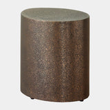 Surya GV Arwen Arwen Texture Drum Table-Champagne 15"H x 14"W x 12"D Accent Table