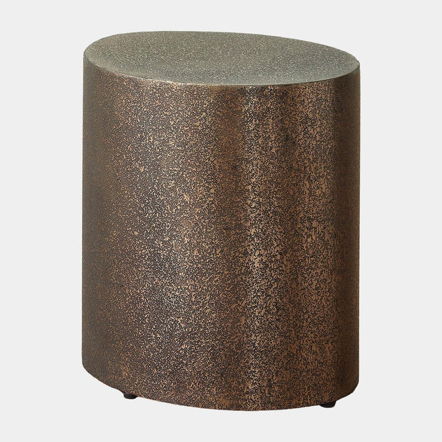 Surya GV Arwen Arwen Texture Drum Table-Champagne 15"H x 14"W x 12"D Accent Table