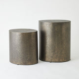 Surya GV Arwen Arwen Texture Drum Table-Champagne 15"H x 14"W x 12"D Accent Table