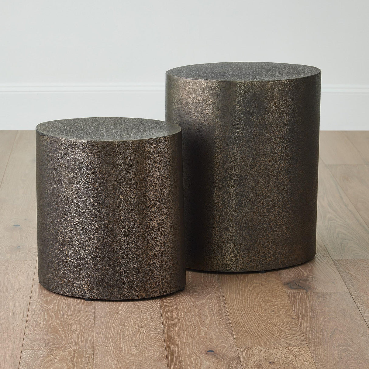 Surya GV Arwen Arwen Texture Drum Table-Champagne 19"H x 16"W x 13"D Accent Table