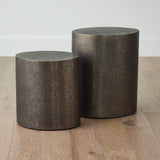 Surya GV Arwen Arwen Texture Drum Table-Champagne 19"H x 16"W x 13"D Accent Table
