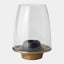 Surya GV Theo Theo Contemporary Hurricane-Black/Brass 15"H x 11"W x 11"D Candleholder/Candle