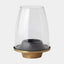 Surya GV Theo Theo Contemporary Hurricane-Black/Brass 11"H x 7"W x 7"D Candleholder/Candle