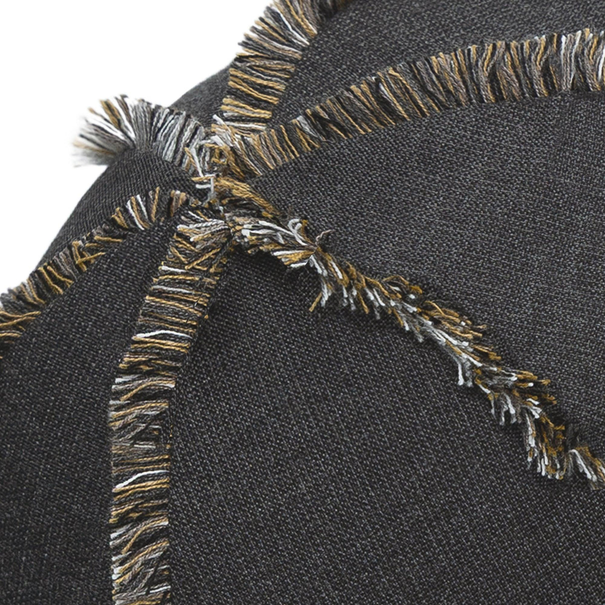 Elaine Smith Micro Fringe Carbon Orb Black 12" Round Decorative Pillow