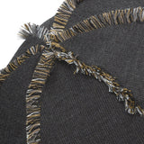 Elaine Smith Micro Fringe Carbon Orb Black 12" Round Decorative Pillow