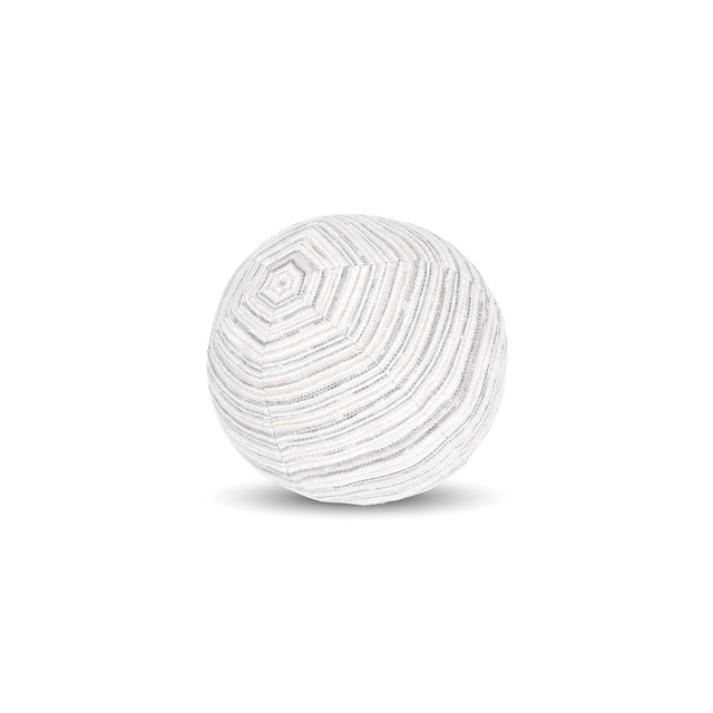 Elaine Smith Luxe Stripe Pebble Orb White 12" Round Decorative Pillow