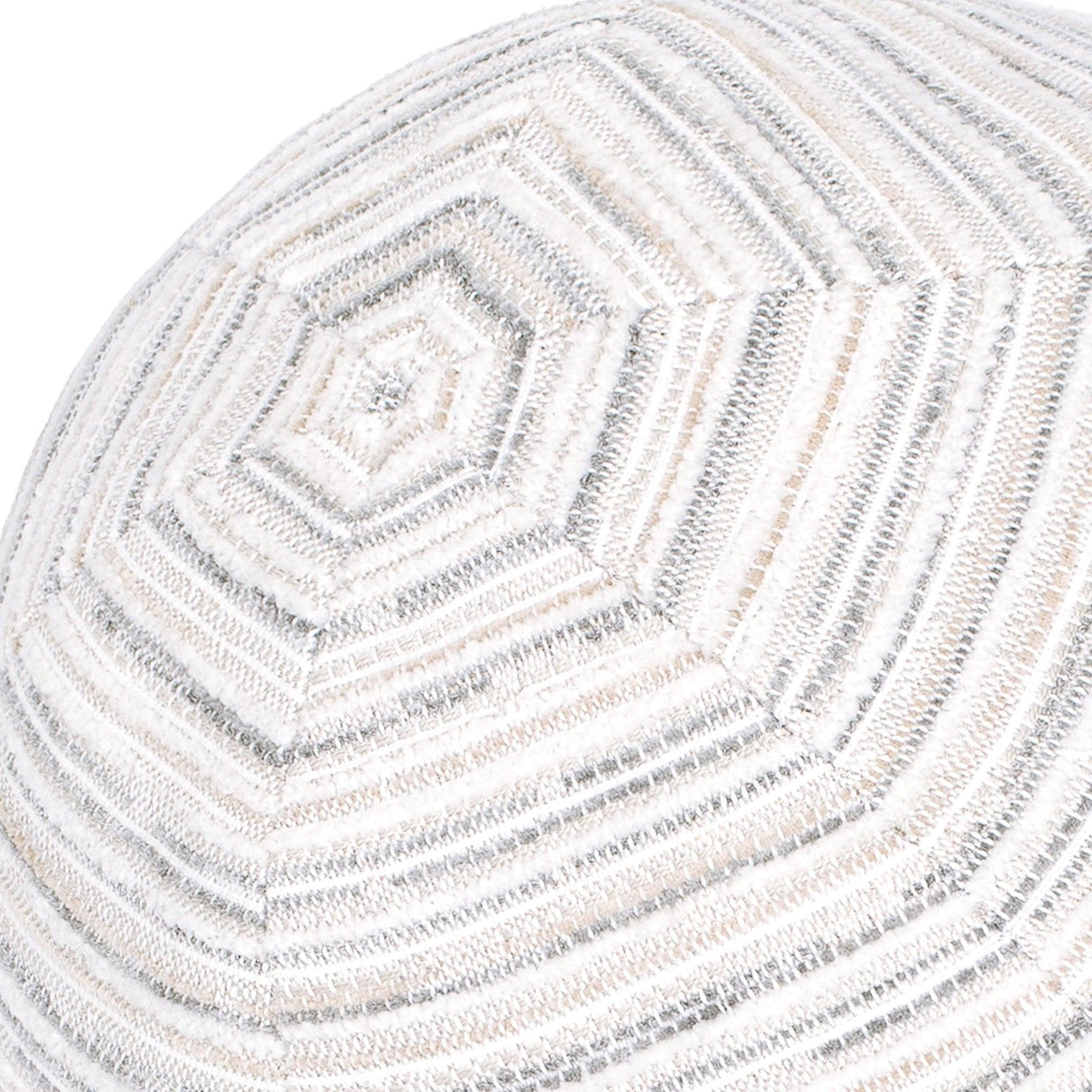 Elaine Smith Luxe Stripe Pebble Orb White 12" Round Decorative Pillow