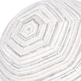 Elaine Smith Luxe Stripe Pebble Orb White 12" Round Decorative Pillow
