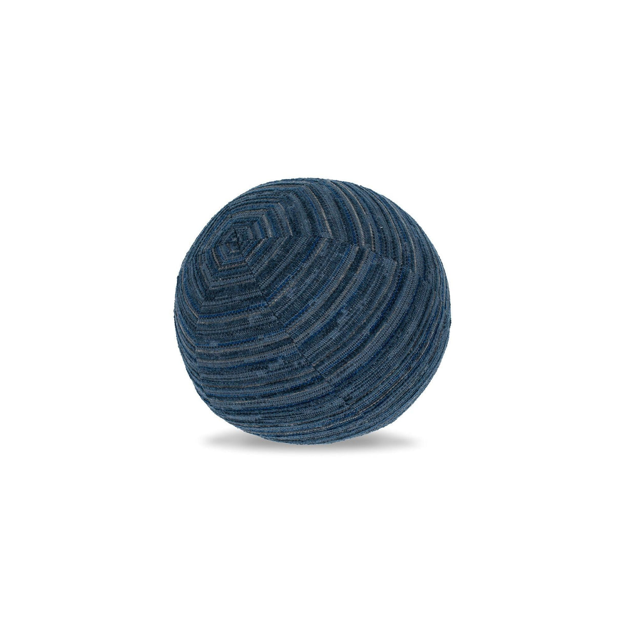 Elaine Smith Luxe Stripe Indigo Orb Deep Blue 12" Round Decorative Pillow
