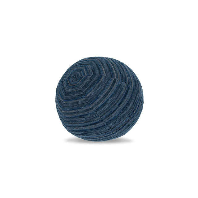 Elaine Smith Luxe Stripe Indigo Orb Deep Blue 12" Round Decorative Pillow