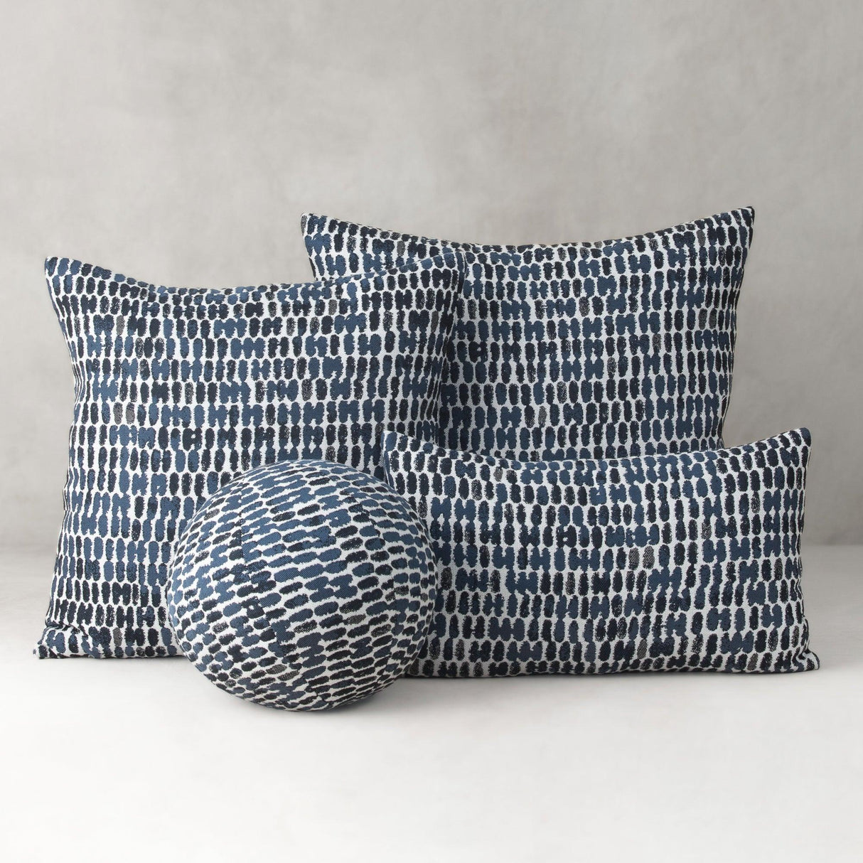 Elaine Smith Thumbprint Indigo Orb Deep Blue 12" Round Decorative Pillow