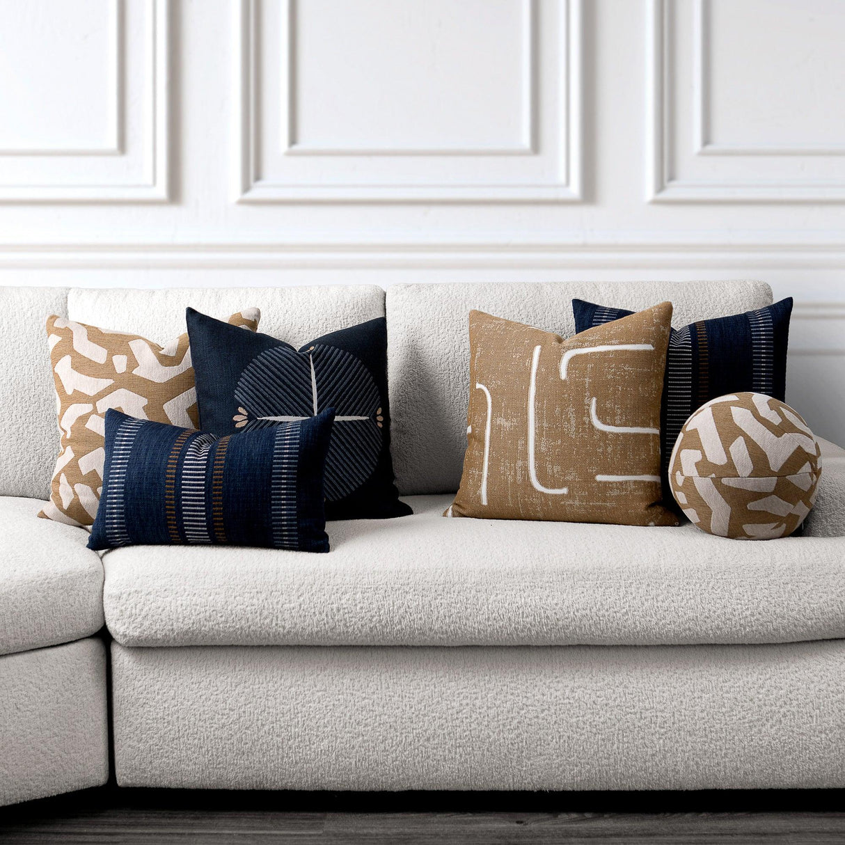 Elaine Smith Fascination Caramel Orb Brown 12" Round Decorative Pillow