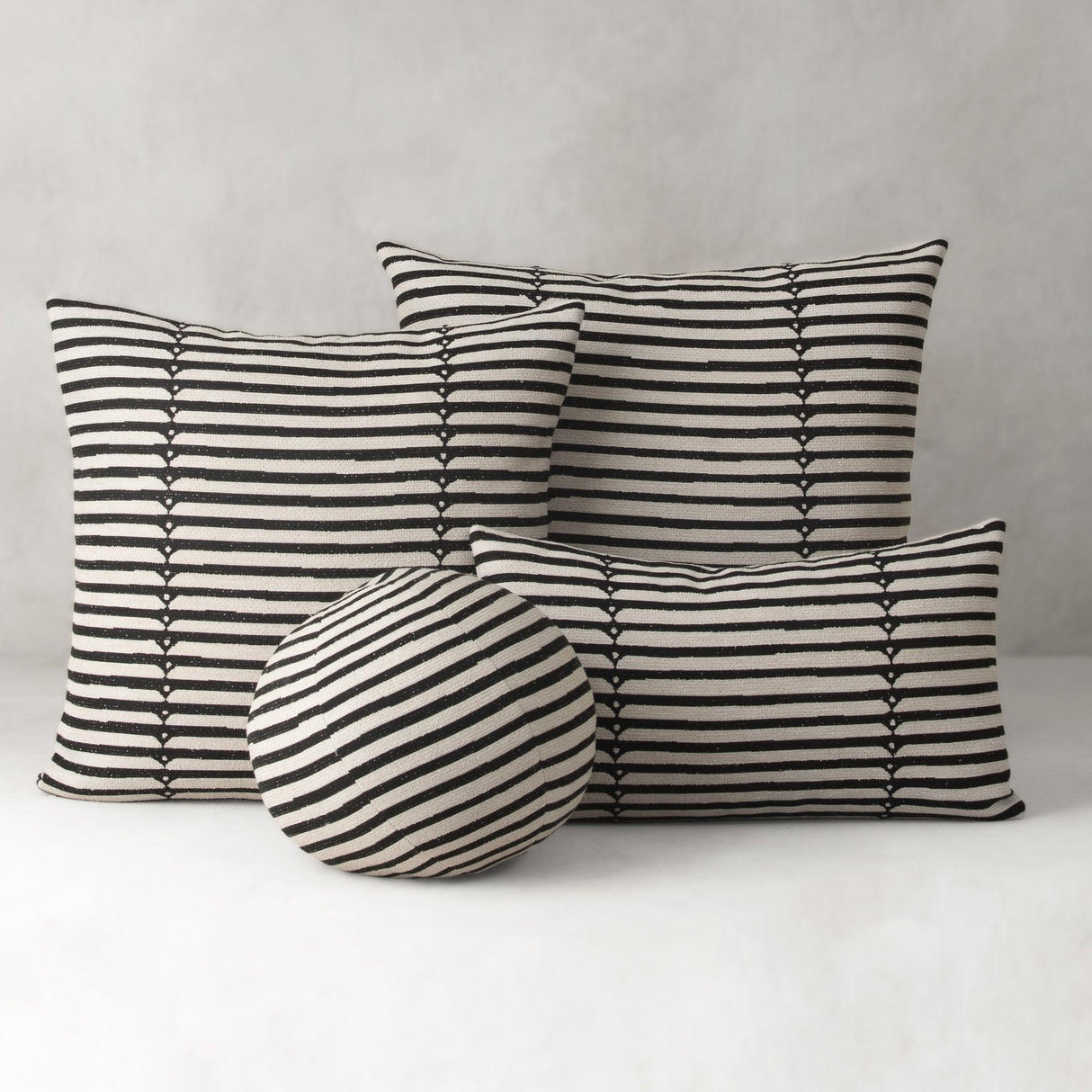 Elaine Smith Sincerity Ebony Orb Black 12" Round Decorative Pillow