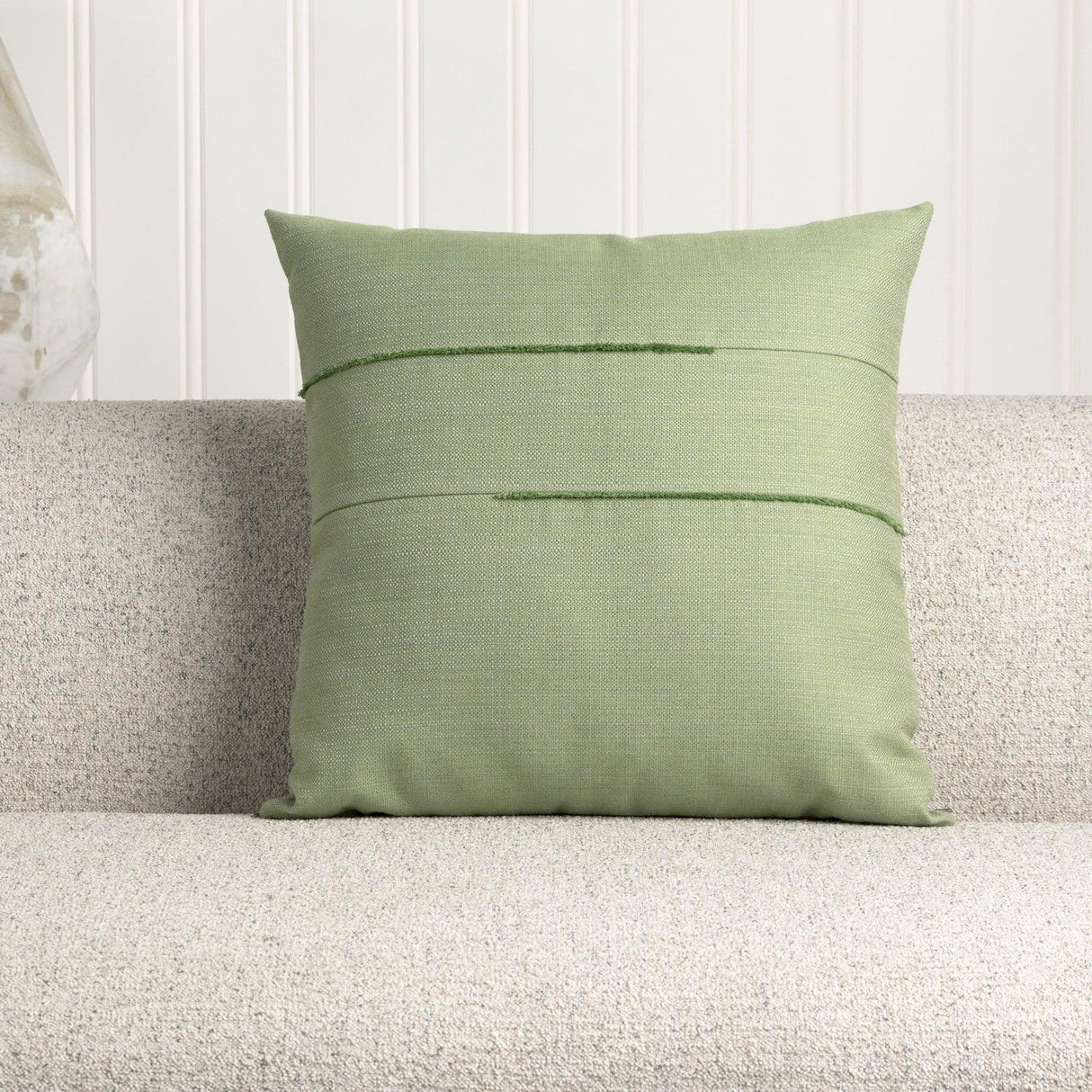 Elaine Smith Micro Fringe Meadow Green 20"x20" Decorative Pillow