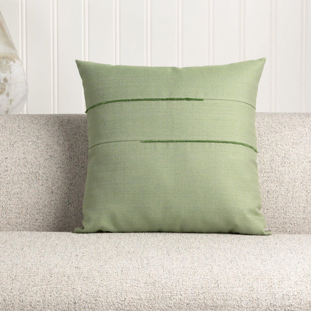 Elaine Smith Micro Fringe Meadow Green 20"x20" Decorative Pillow