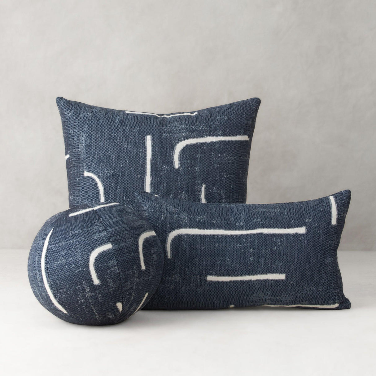 Elaine Smith Instinct Denim Orb Blue 12" Round Decorative Pillow