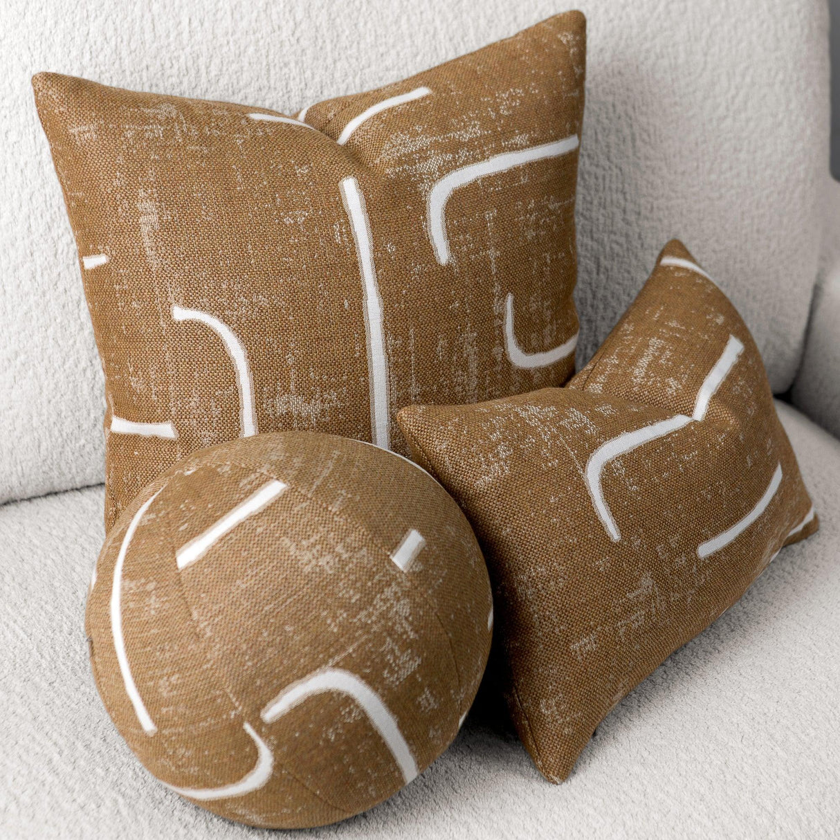 Elaine Smith Instinct Caramel Orb Brown 12" Round Decorative Pillow