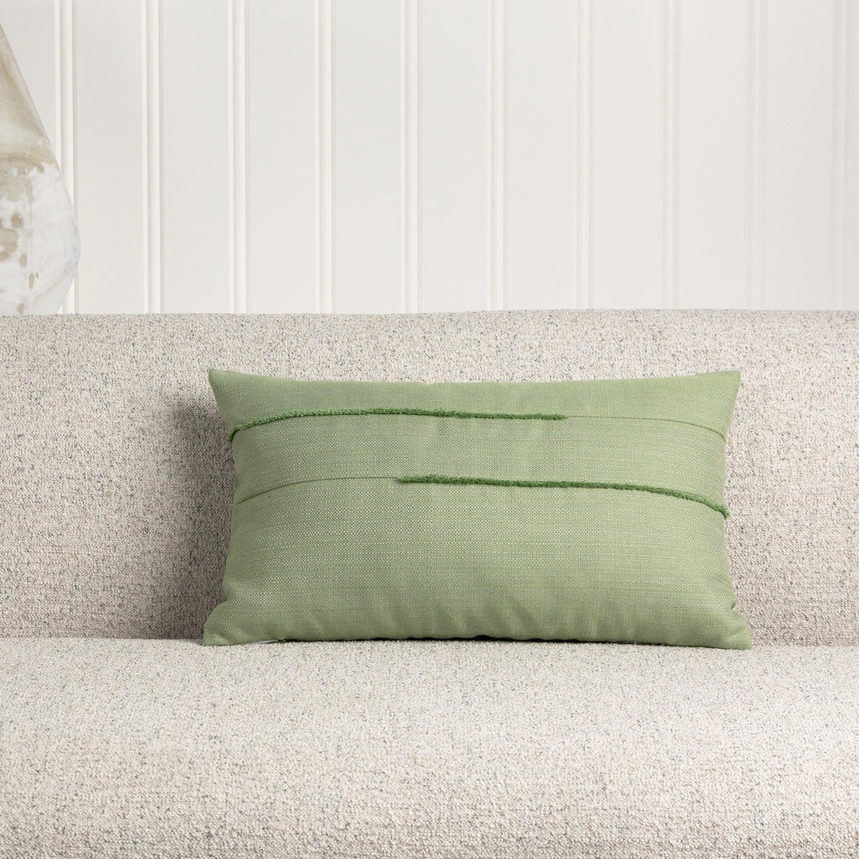 Elaine Smith Micro Fringe Meadow Green 12"x20" Decorative Pillow