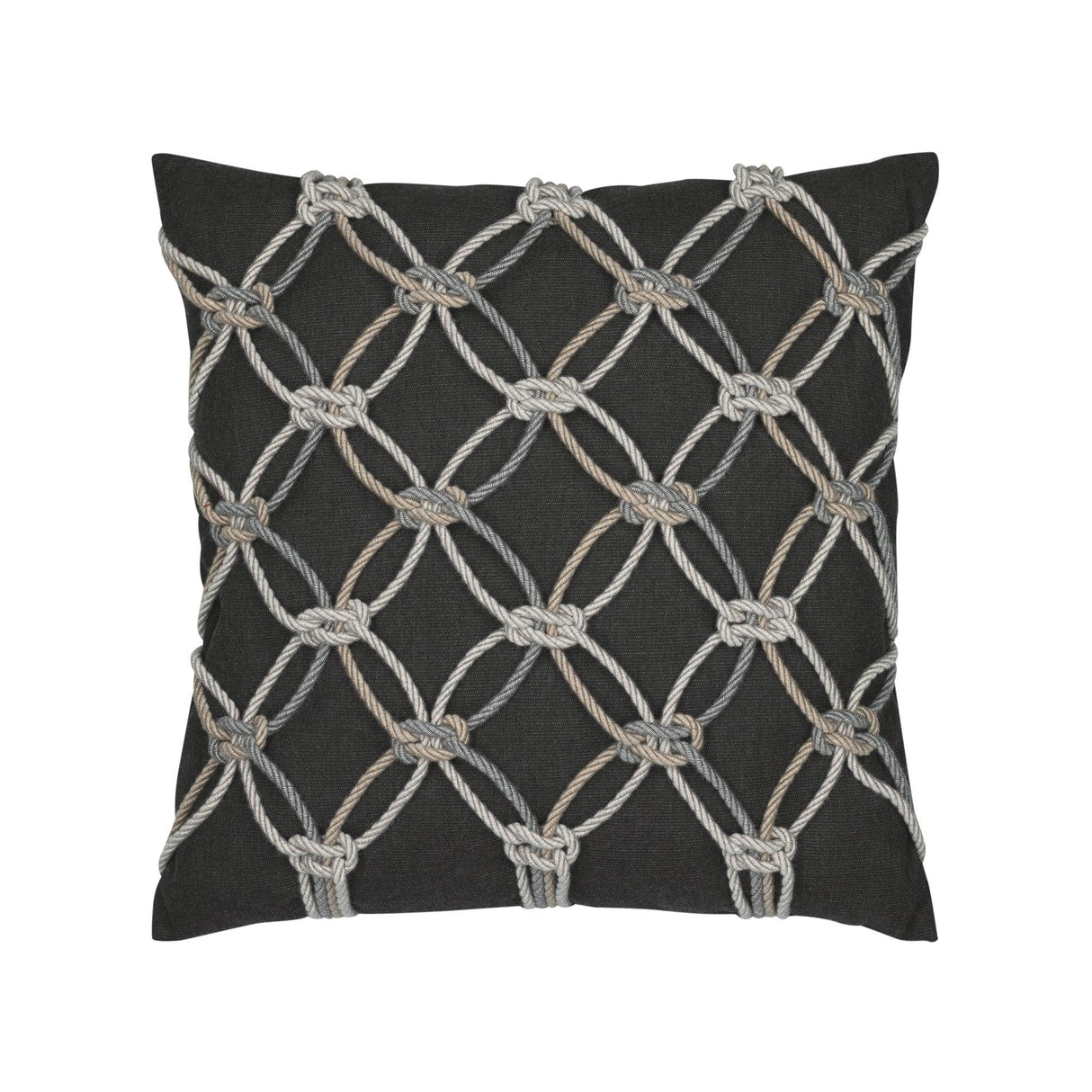 Elaine Smith Carbon Rope Black 20"x20" Decorative Pillow