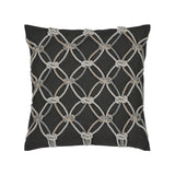 Elaine Smith Carbon Rope Black 20"x20" Decorative Pillow