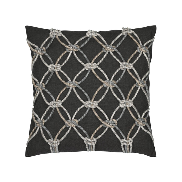 Elaine Smith Carbon Rope Black 20"x20" Decorative Pillow