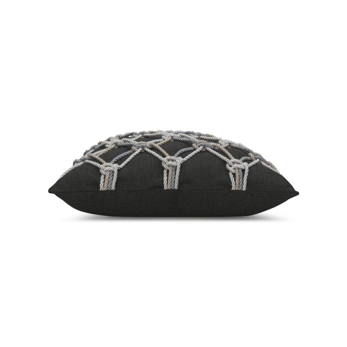 Elaine Smith Carbon Rope Black 20"x20" Decorative Pillow
