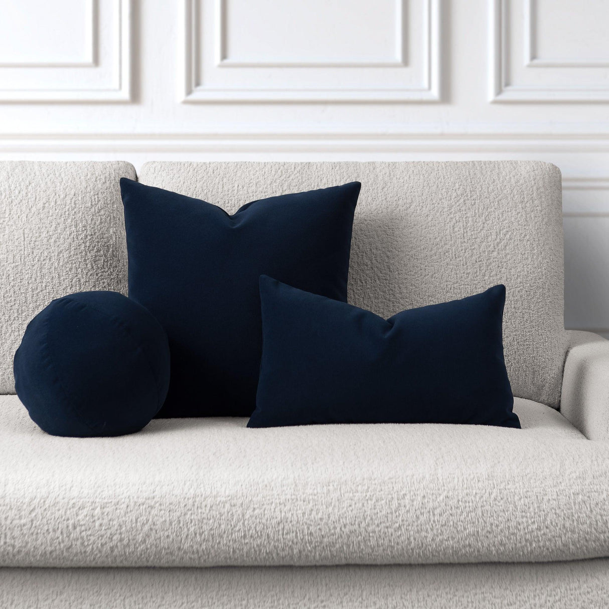 Elaine Smith Lush Velvet Midnight Orb Deep Blue 12" Round Decorative Pillow