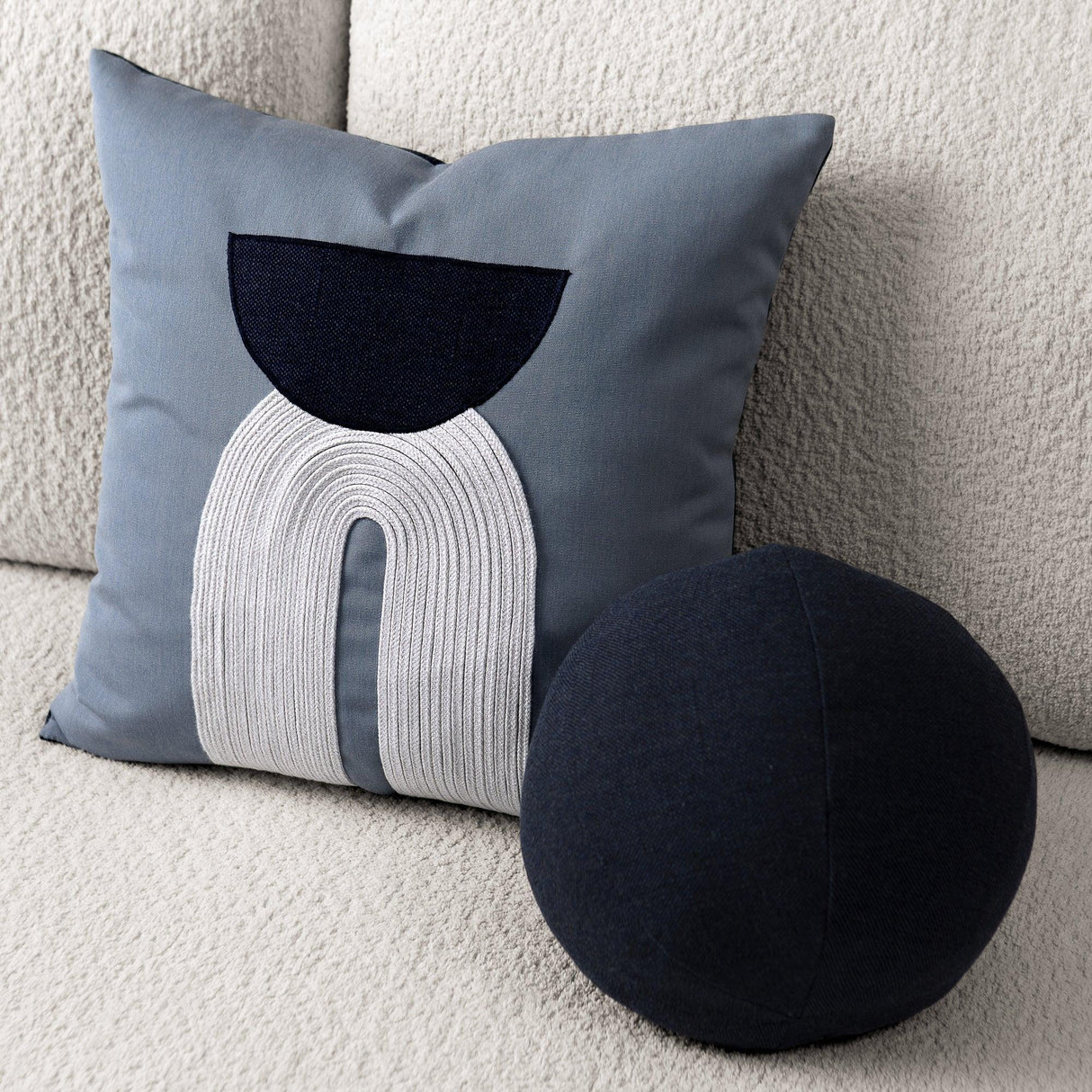 Elaine Smith Lush Velvet Midnight Orb Deep Blue 12" Round Decorative Pillow