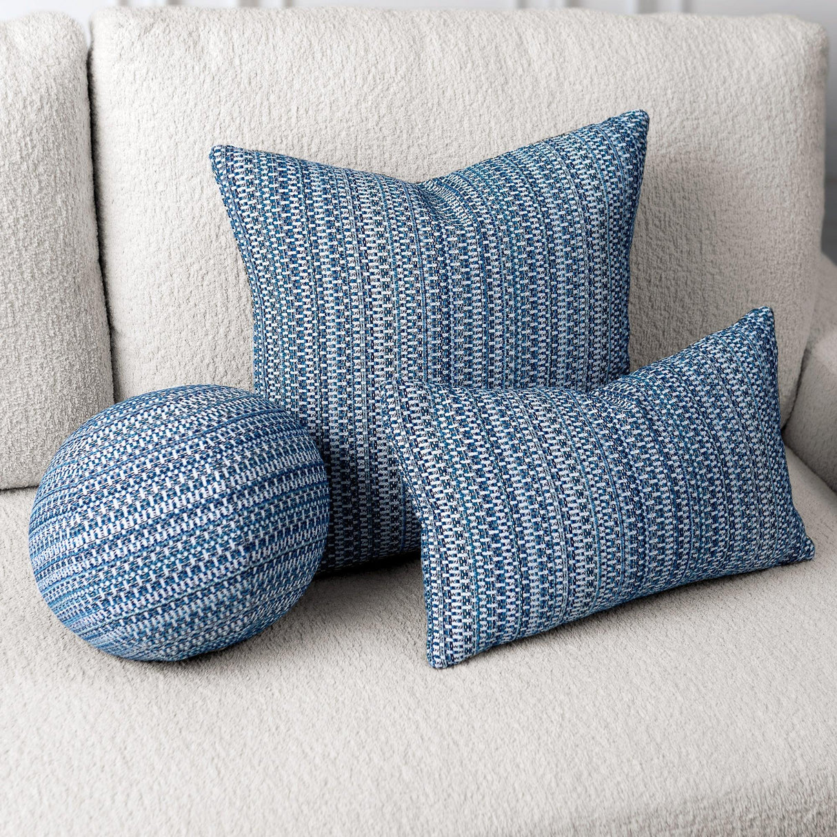 Elaine Smith Kaleidoscope Indigo Orb Blue 12" Round Decorative Pillow