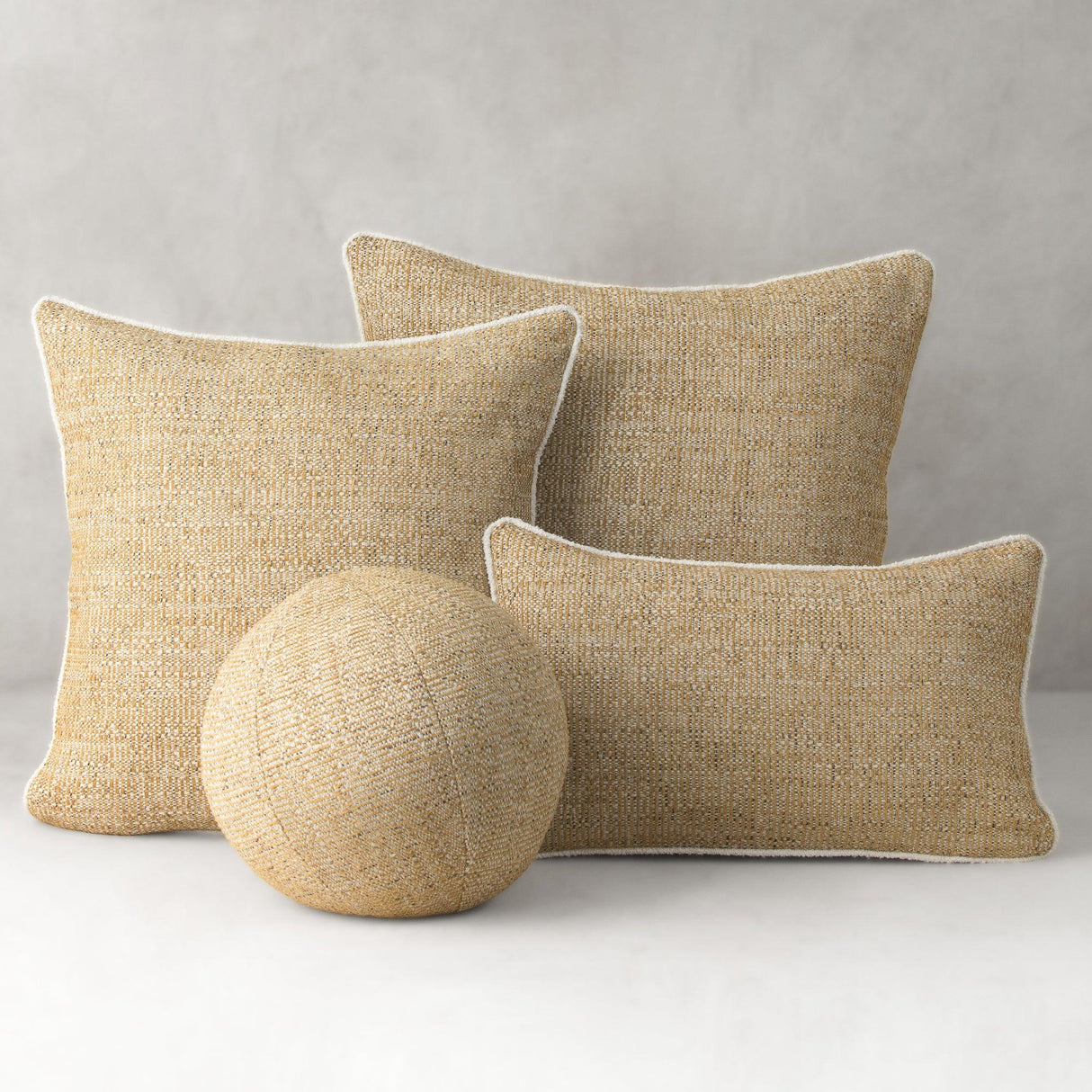 Elaine Smith Golden Hour Orb Gold 12" Round Decorative Pillow