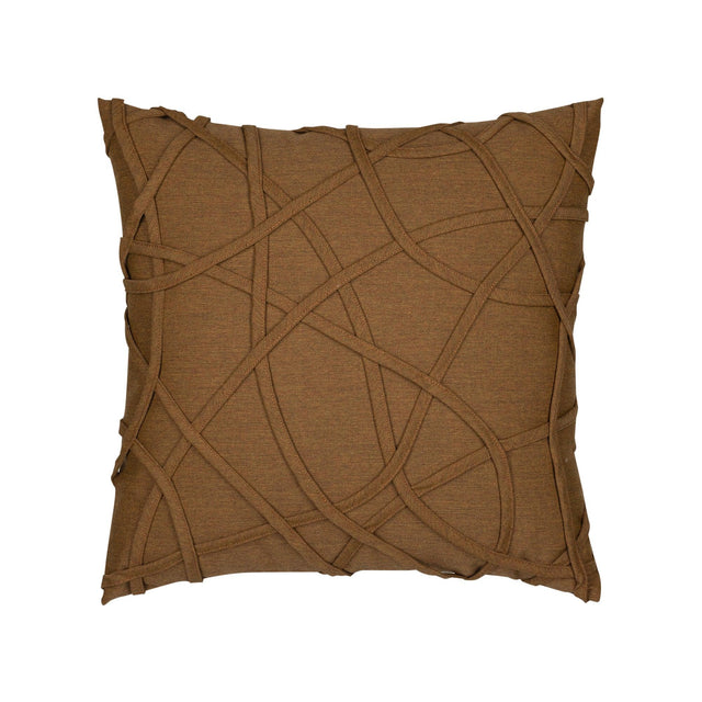 Elaine Smith Illusion Teak Brown 20"x20" Decorative Pillow
