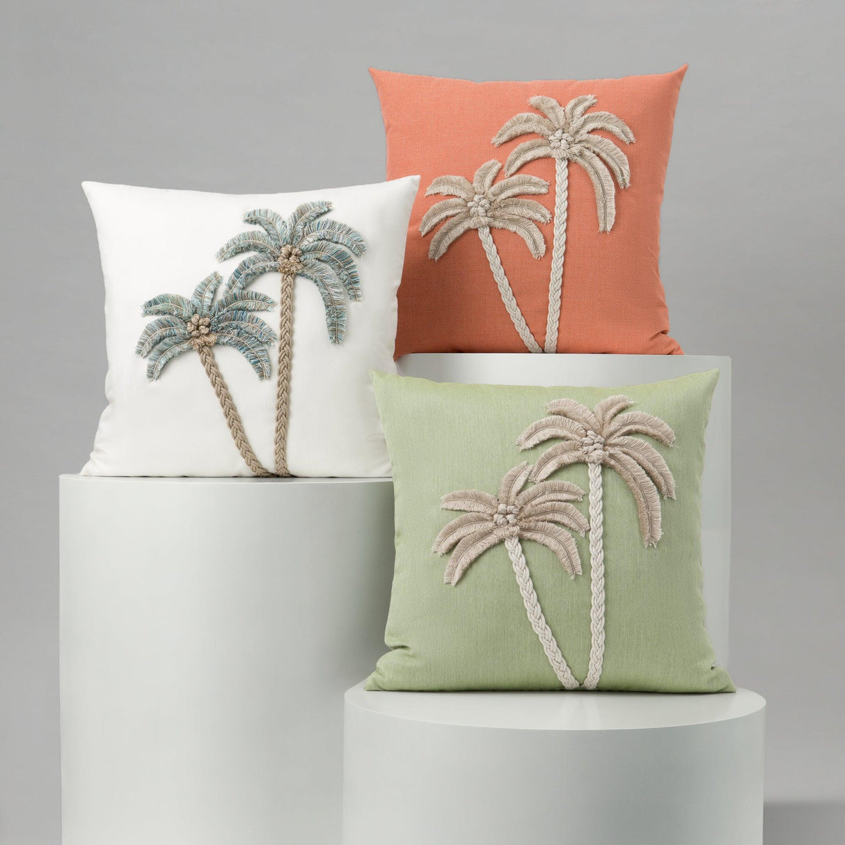 Elaine Smith Escape Aqua Ivory 22"x22" Decorative Pillow