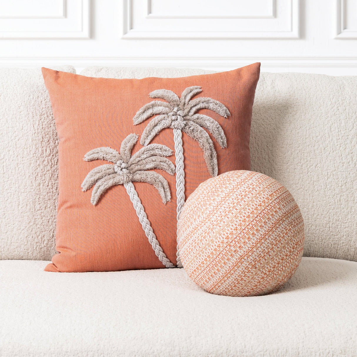 Elaine Smith Escape Coral Orange 22"x22" Decorative Pillow