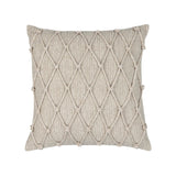 Elaine Smith Macrame Fawn Beige 20"x20" Decorative Pillow